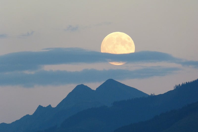 Full moon over a lake